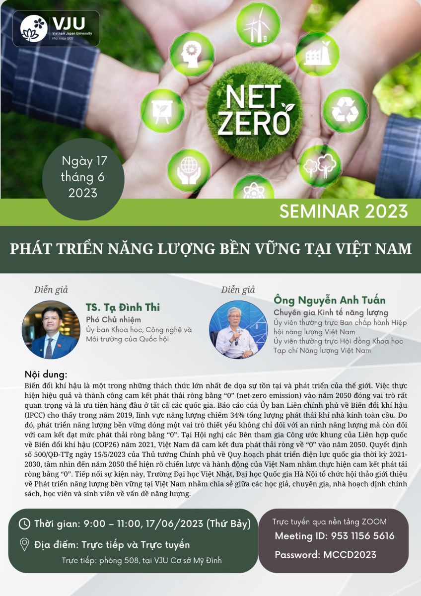 SEMINAR: PHÁT TRIỂN NĂNG LƯỢNG BỀN VỮNG TẠI VIỆT NAM