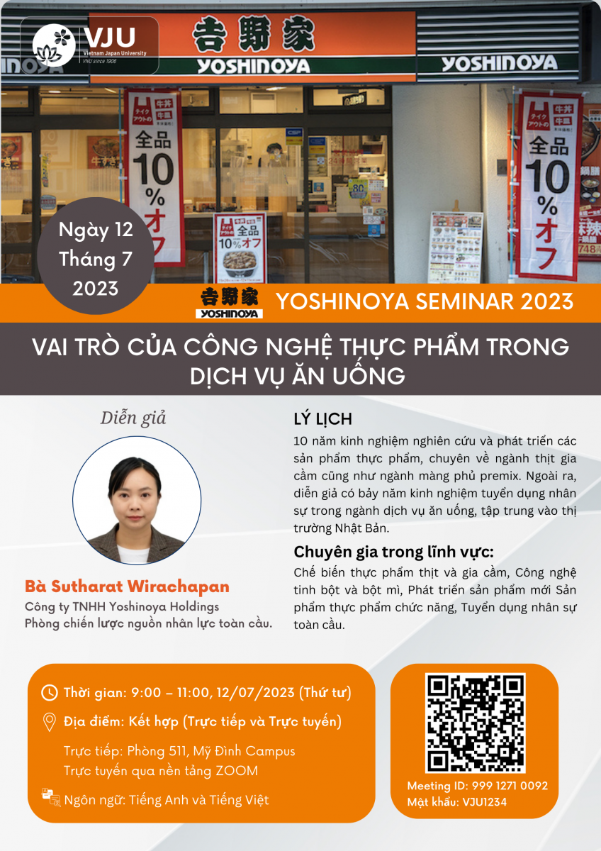 Tập đoàn Yoshinoya: Vai trò của Công nghệ thực phẩm trong Dịch vụ ăn uống