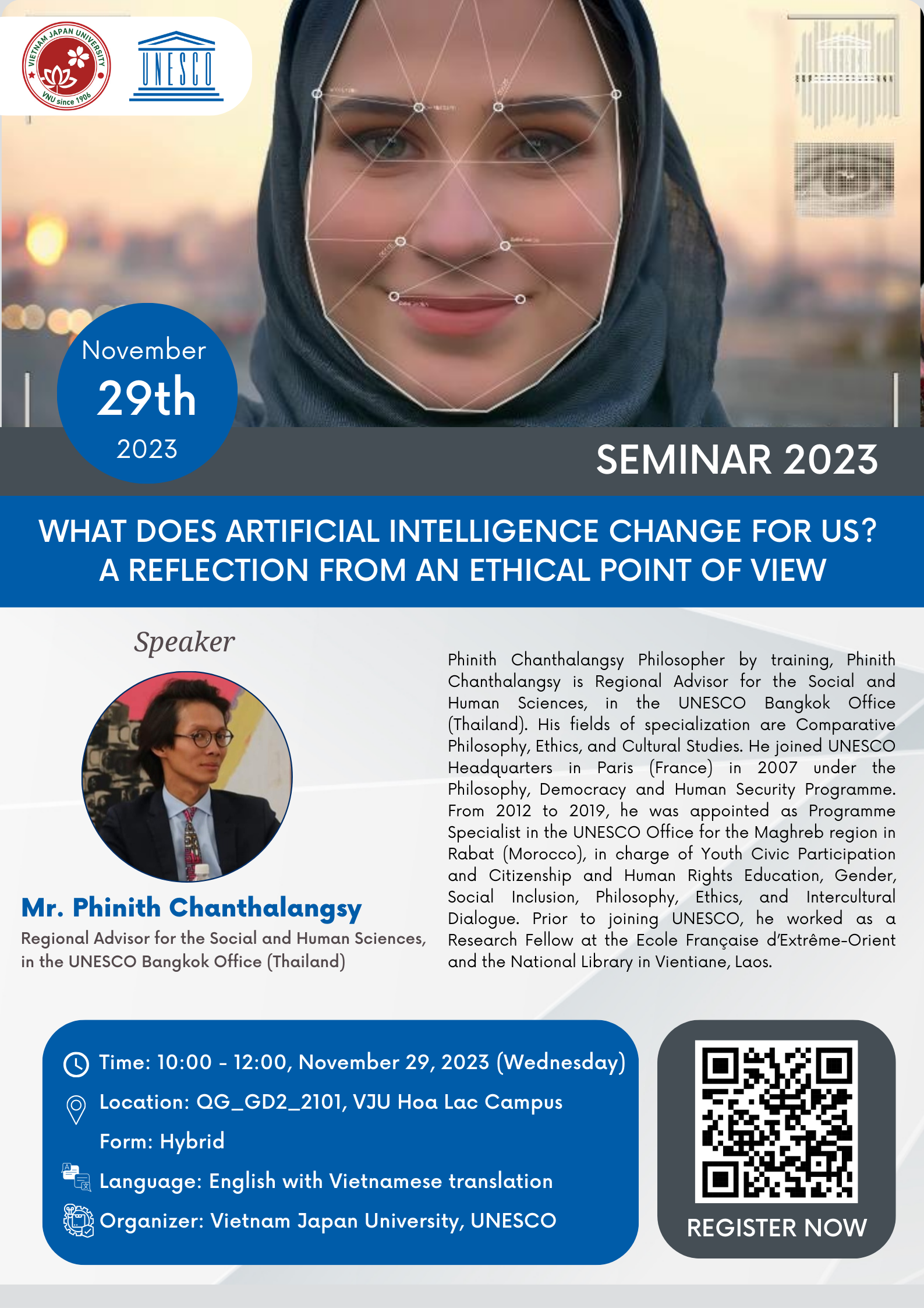 VJU x UNESCO Seminar 2023: What does Artificial Intelligence Change for us? A reflection from an Ethical point of View