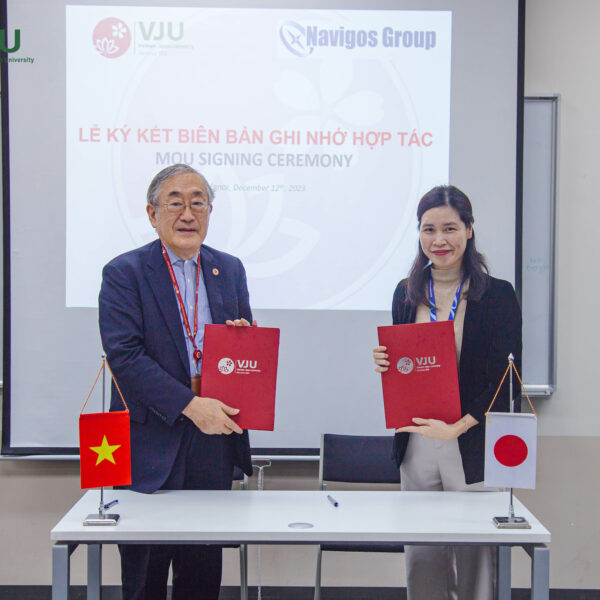 Signing ceremony of a Memorandum of Understanding between Navigos Group Vietnam and VNU Vietnam Japan University