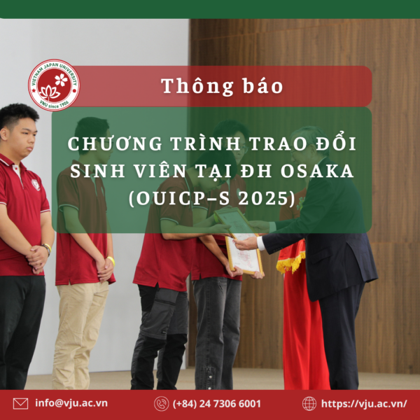 [THÔNG BÁO] – CHƯƠNG TRÌNH TRAO ĐỔI SINH VIÊN TẠI ĐH OSAKA (OUICP–S 2025)