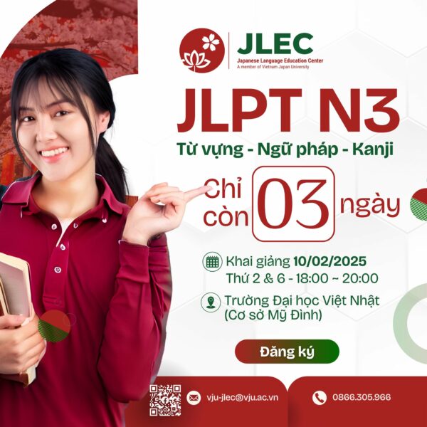 JLEC tuyển sinh Khoá JLPT N3