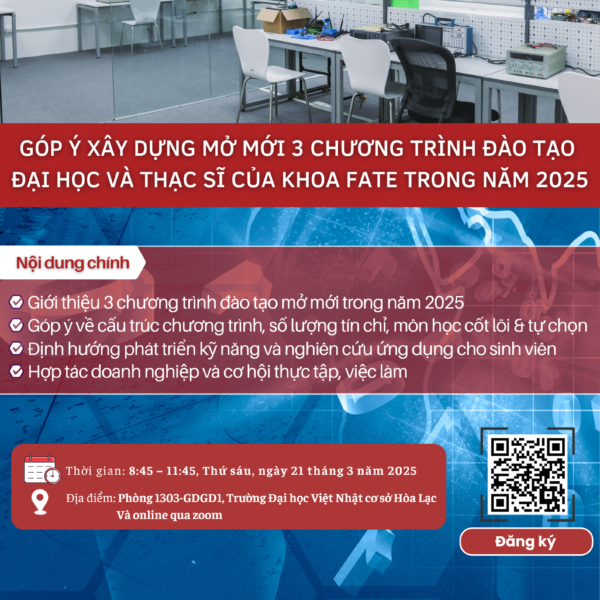 HỘI THẢO GÓP Ý XÂY DỰNG 3 CHƯƠNG TRÌNH ĐÀO TẠO MỚI CỦA KHOA FATE – ĐẠI HỌC VÀ THẠC SĨ NĂM 2025