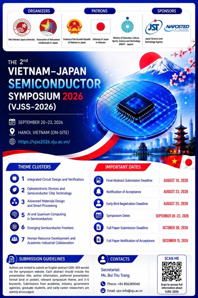 Hội thảo Bán dẫn Việt Nam – Nhật Bản lần thứ 2 năm 2026 (VJSS-2026)